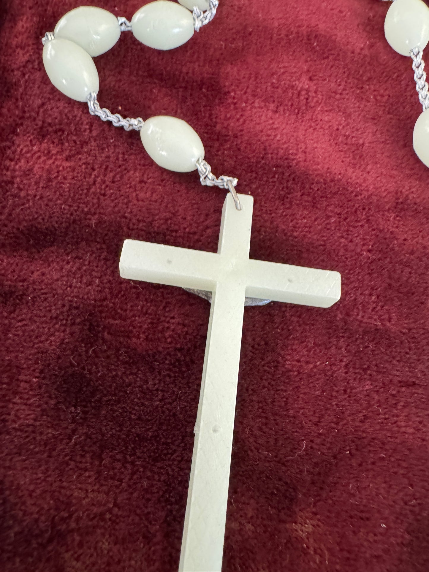 Vintage Italian Large Glow In The Dark Rosary