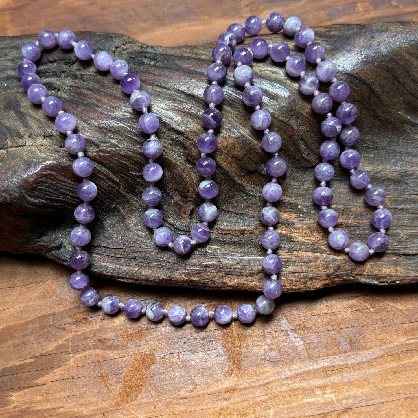 Vintage Amethyst Semi Precious Gemstone Beaded Necklace