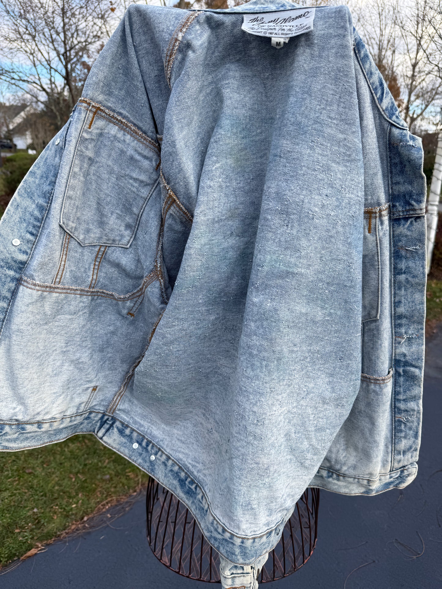 Tony Alamo of Nashville Aspen Colorado Hand Painted Acid Washed Jean Jacket