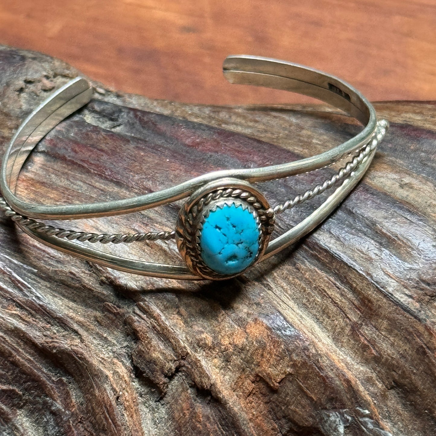 Vintage Navajo Sterling Silver Turquoise Bracelet