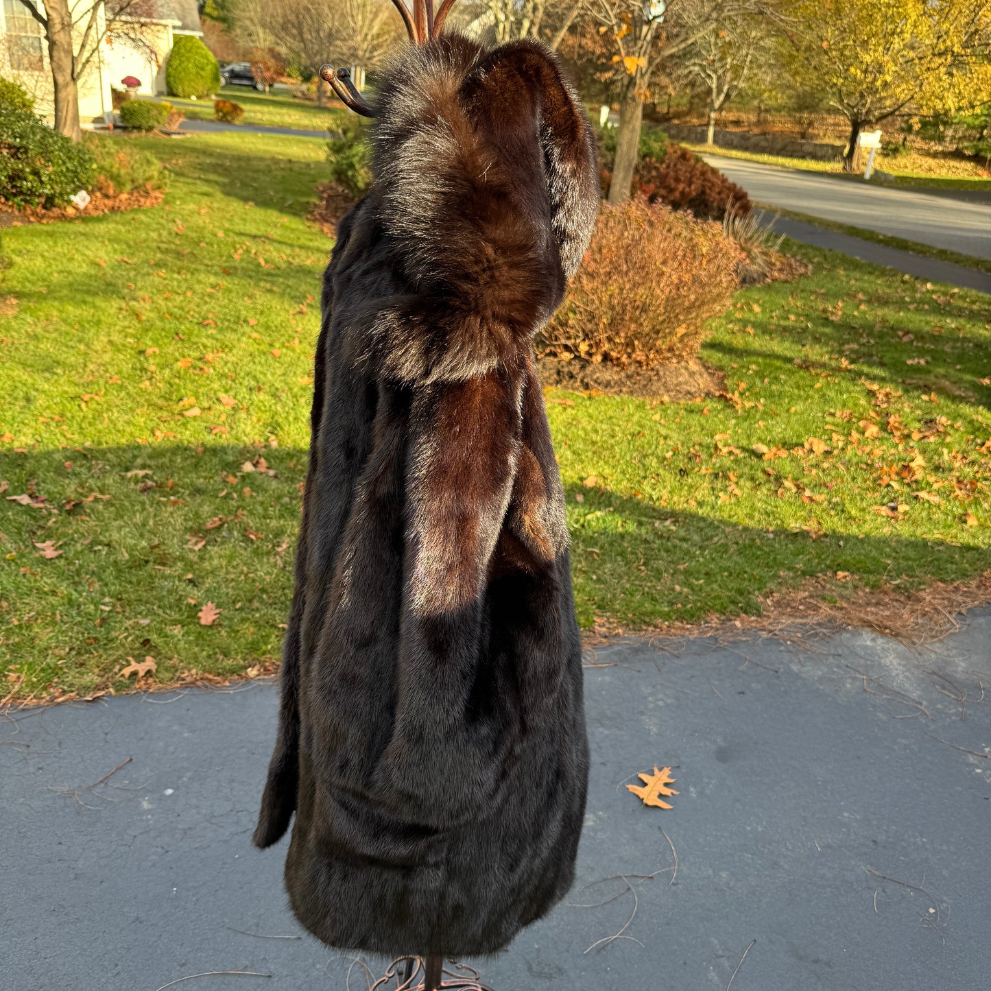 Vintage I. J. Fox Imperial Salon Boston Dark Mink Coat & Hood