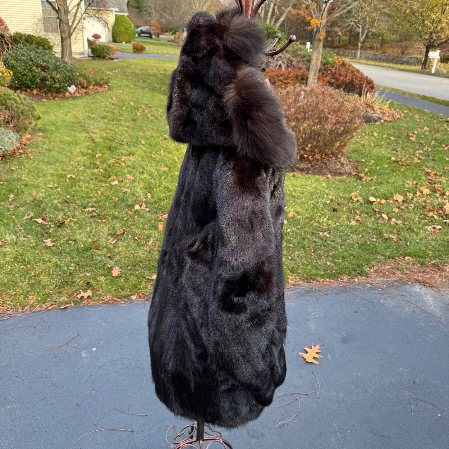 Vintage I. J. Fox Imperial Salon Boston Dark Mink Coat & Hood