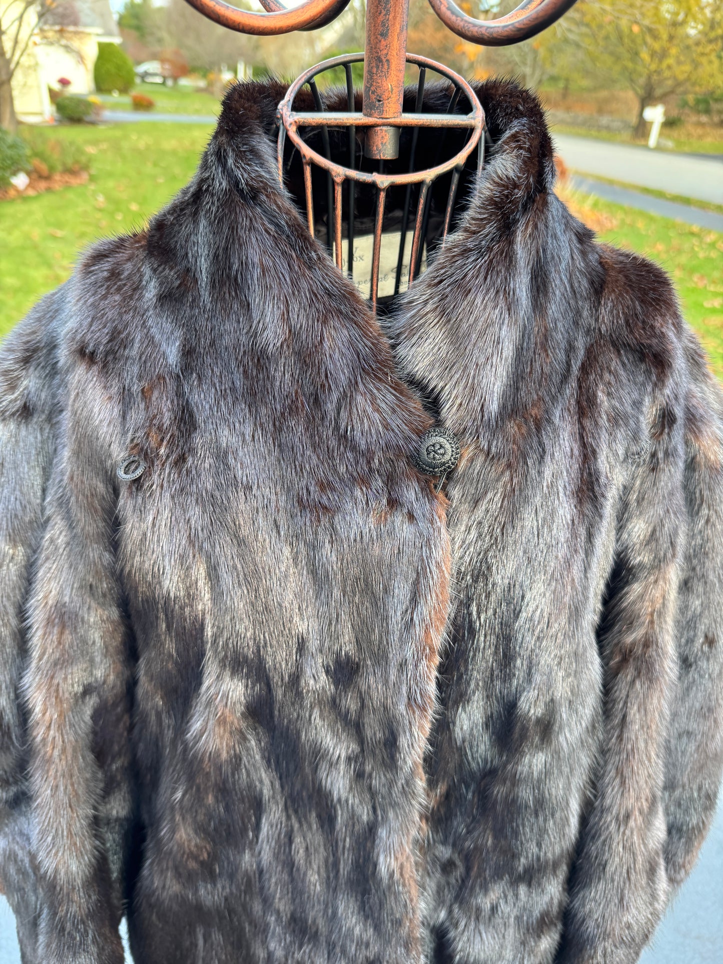 Vintage I. J. Fox Imperial Salon Boston Dark Mink Coat & Hood