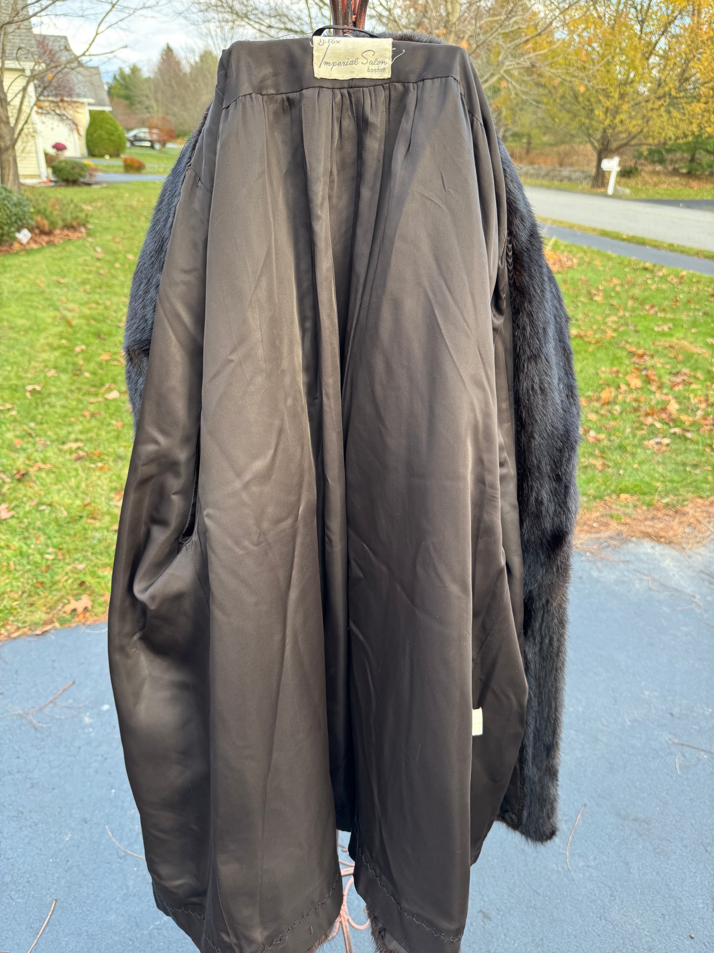 Vintage I. J. Fox Imperial Salon Boston Dark Mink Coat & Hood