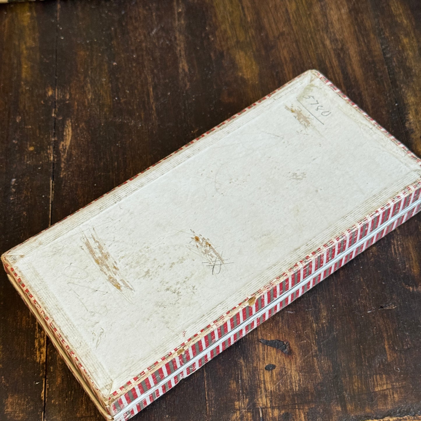 Antique Victorian Much Loved New Year's Small Gift Box