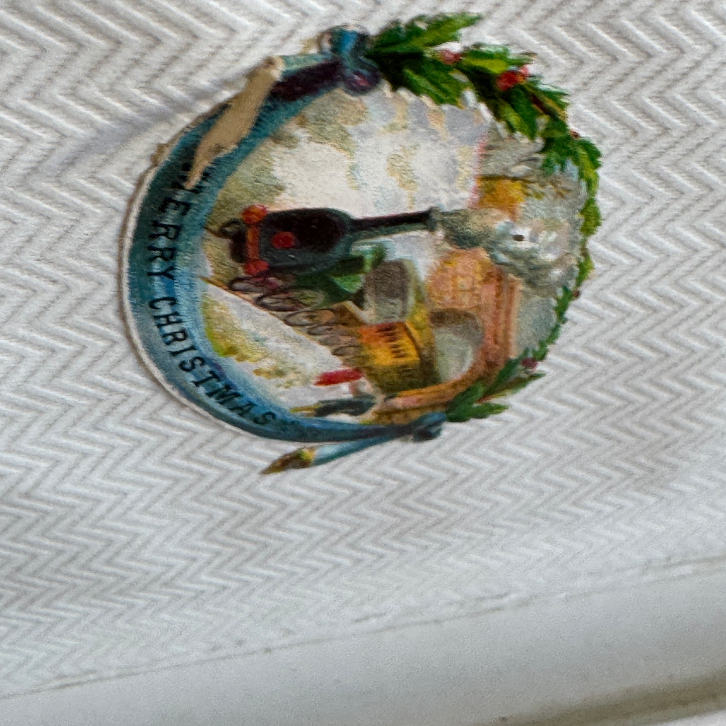 Antique Victorian Much Loved New Year's Small Gift Box