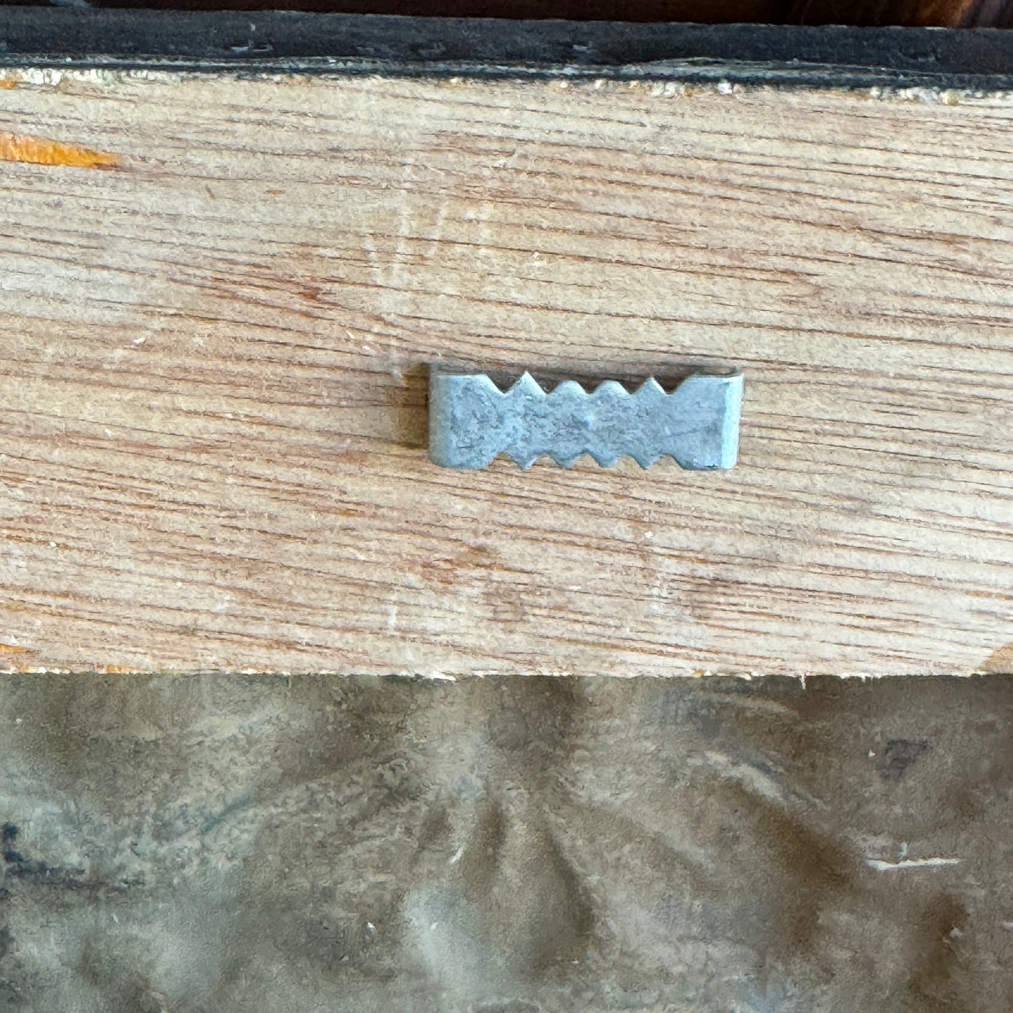 Restored Antique Soft White Chippy Floral Ceiling Tin Framed Art