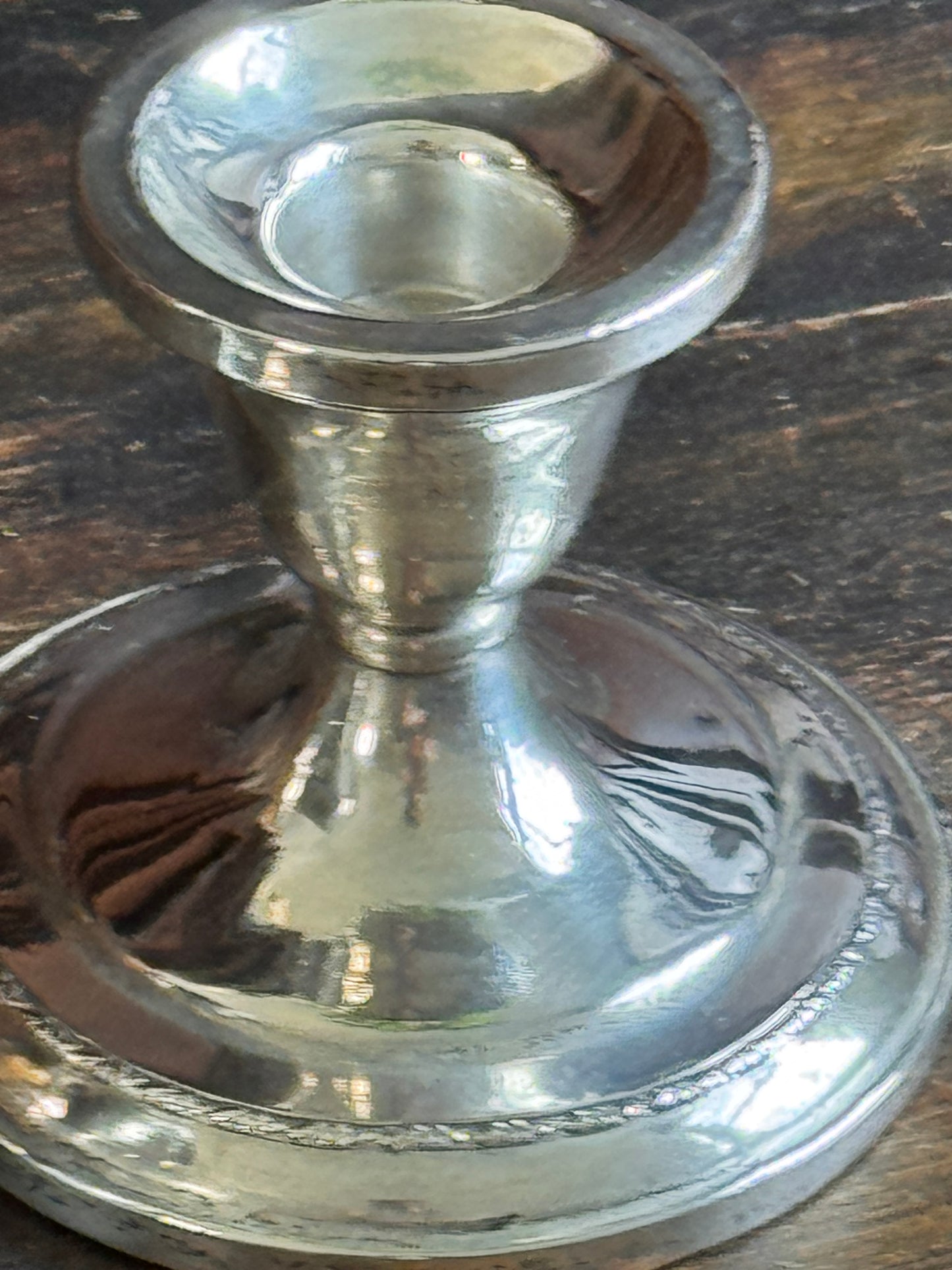 Much-Loved Mid-Century Sterling Silver Candleholders — Cement Filled, Set of 2