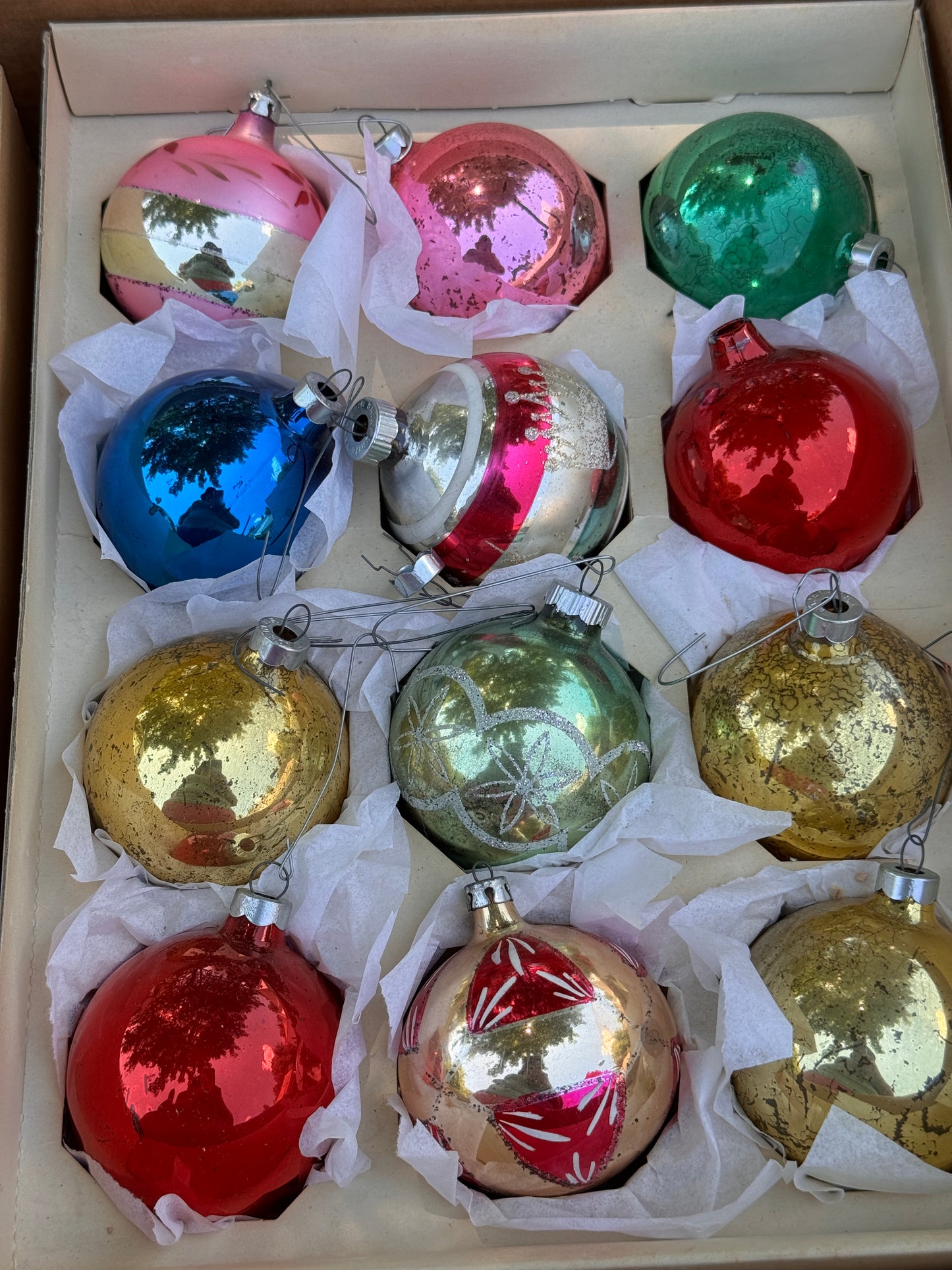 Vintage 25 Pce Collection Shiny Brite, Polish, American Glass Christmas Ornaments