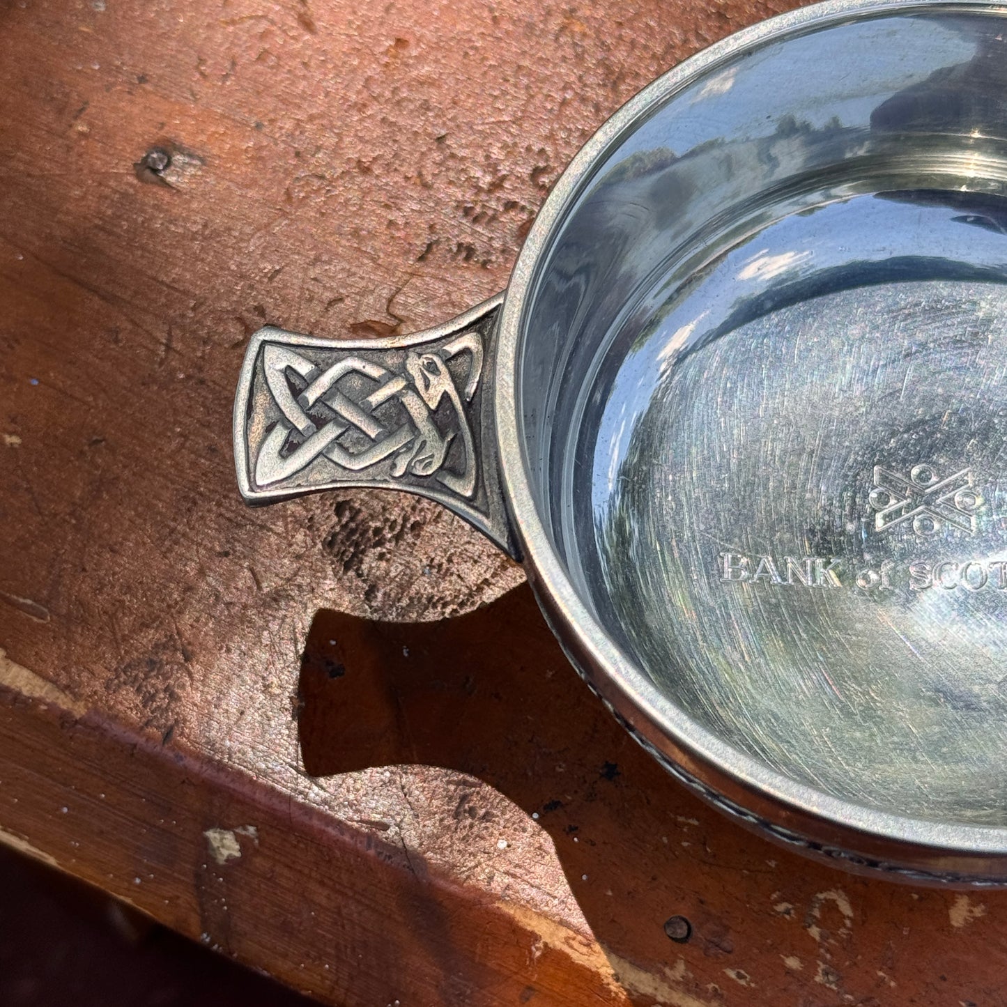 Scottish Piper Pewter Quaich Friendship Bowl for Scotch