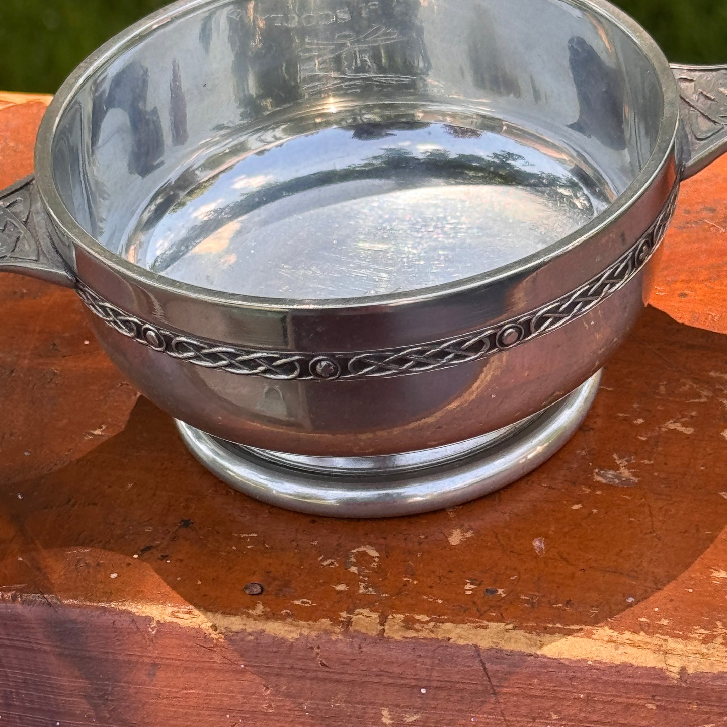 Scottish Piper Pewter Quaich Friendship Bowl for Scotch