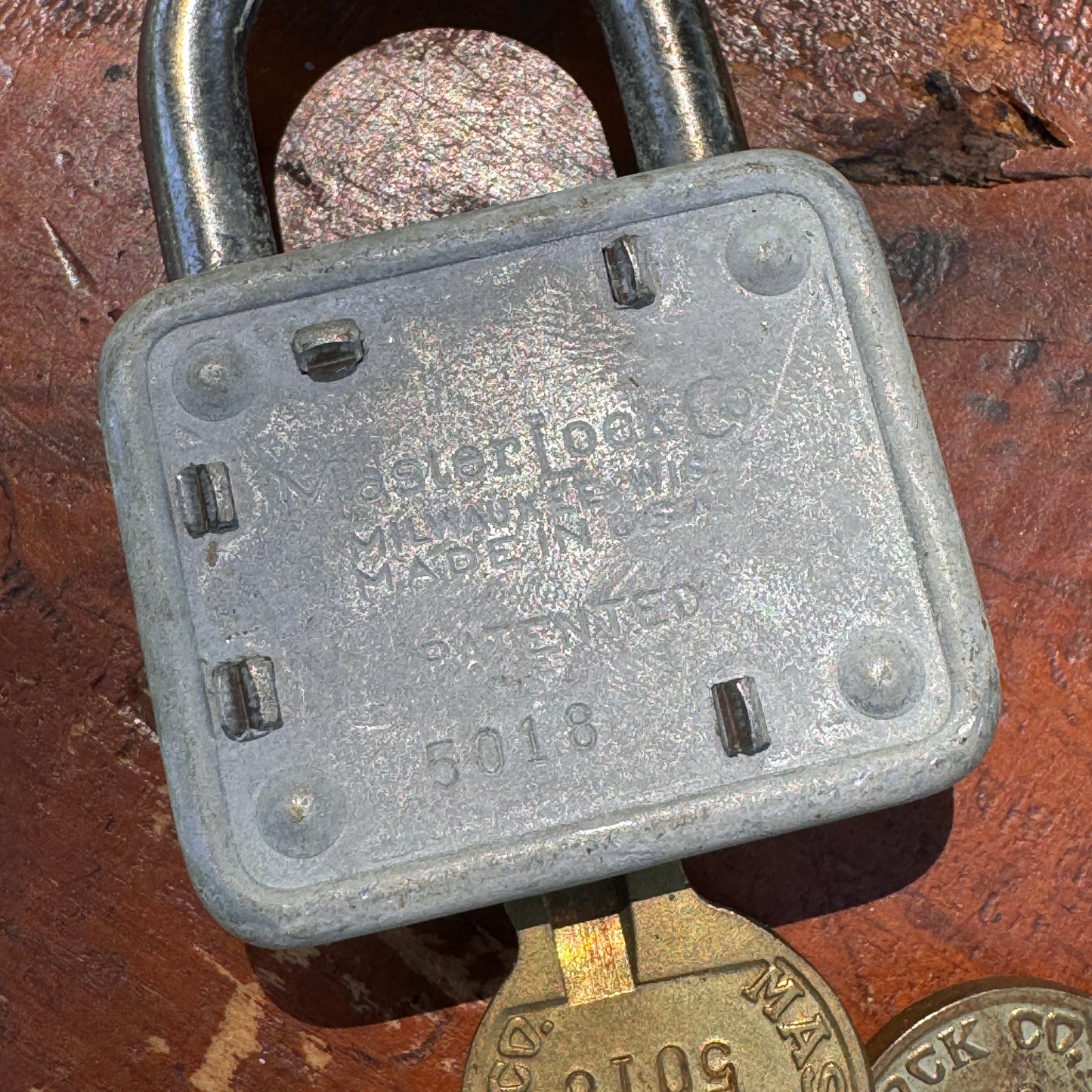 Vintage Master Lock Padlock Lion Head # 77 with Two Keys