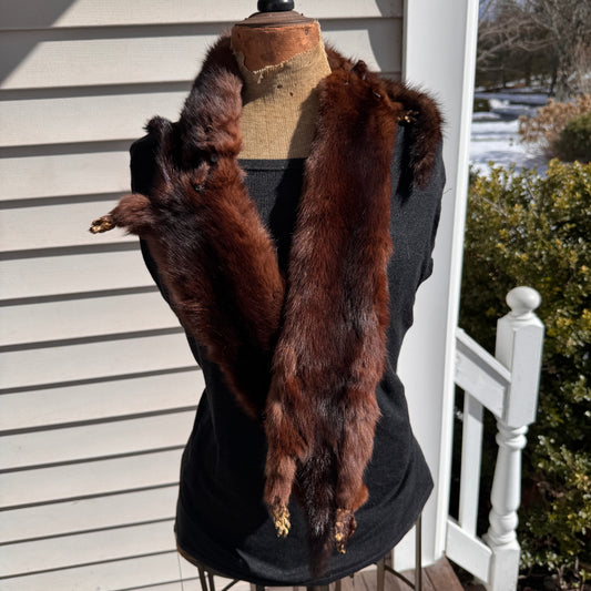 Vintage Full Body Mink, Collar, Stole, Pelt with Clip
