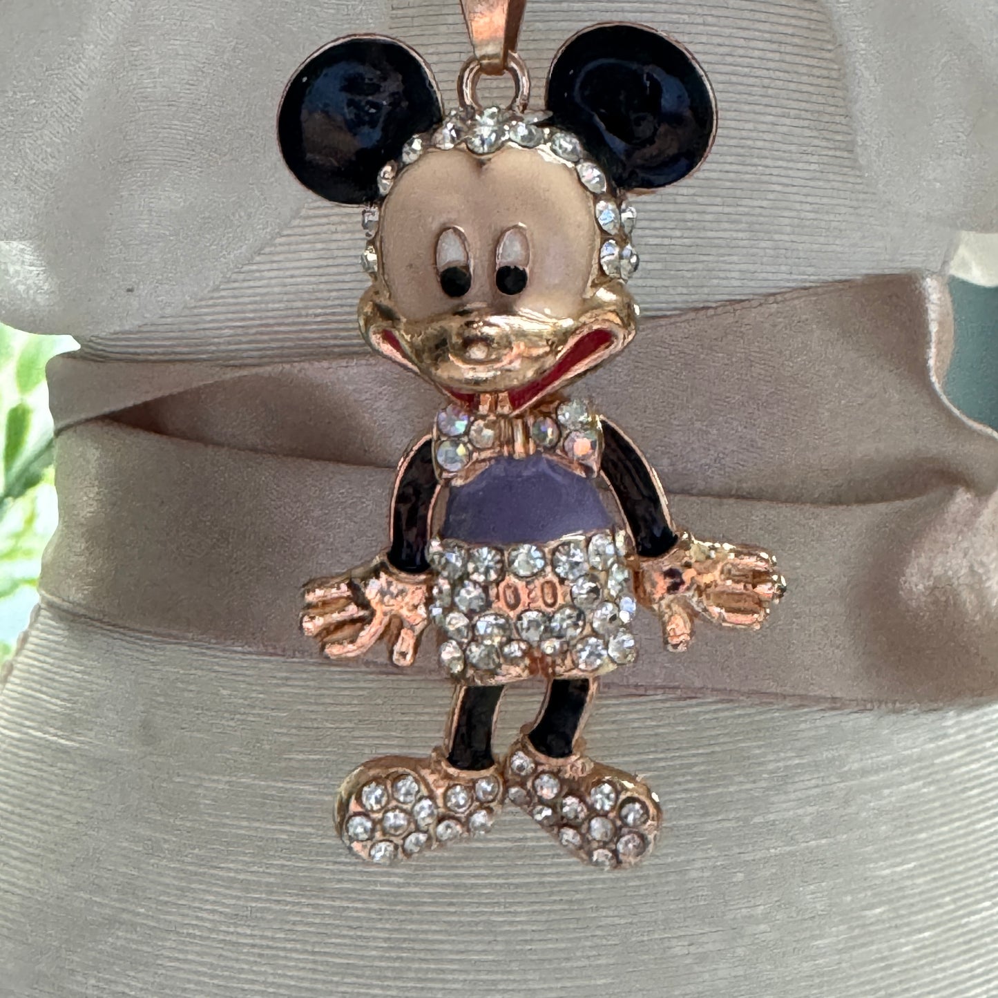 Betsy Johnson Minnie Mouse Rhinestone  Necklace