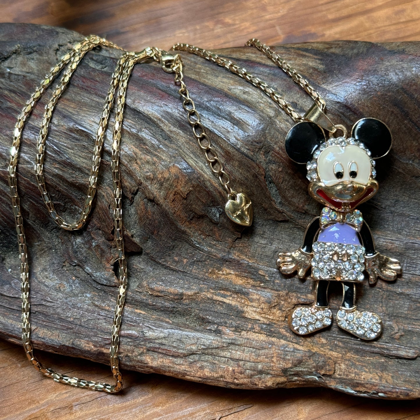 Betsy Johnson Minnie Mouse Rhinestone  Necklace