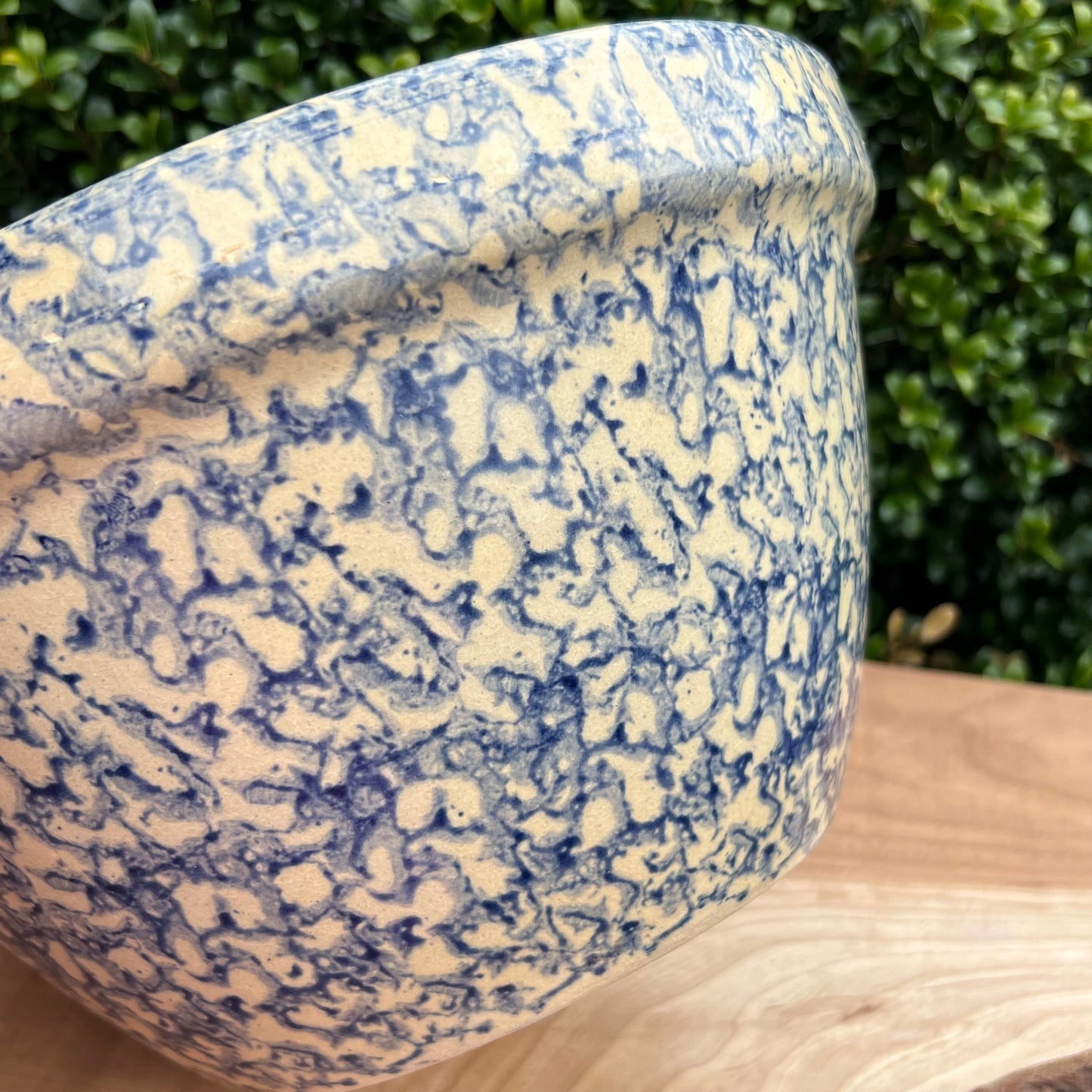Vintage Robinson Ramsbottom Blue Spongeware Mixing Bowl