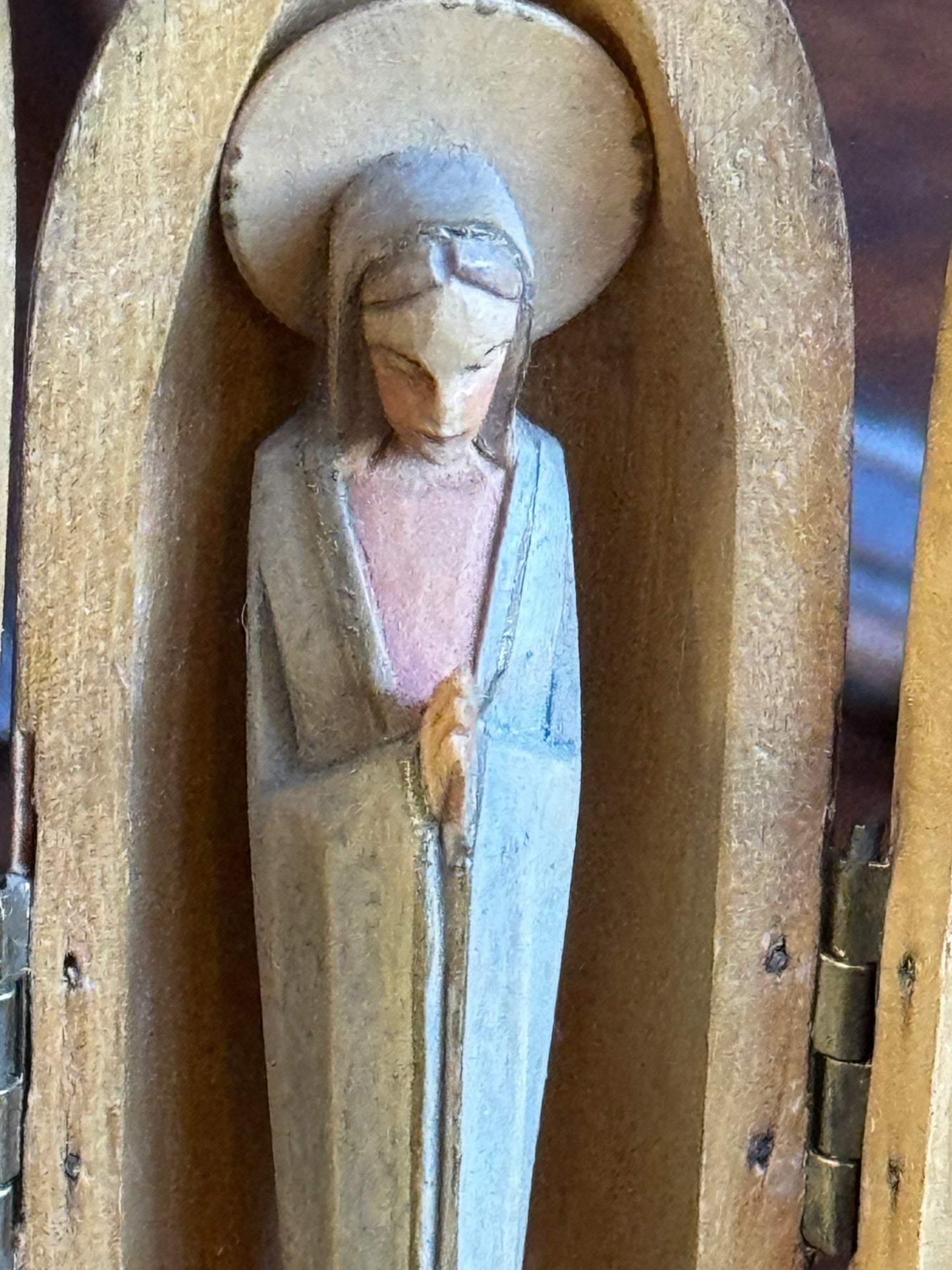 Vintage Miniature Chapel Shrine Mary Travel Altar