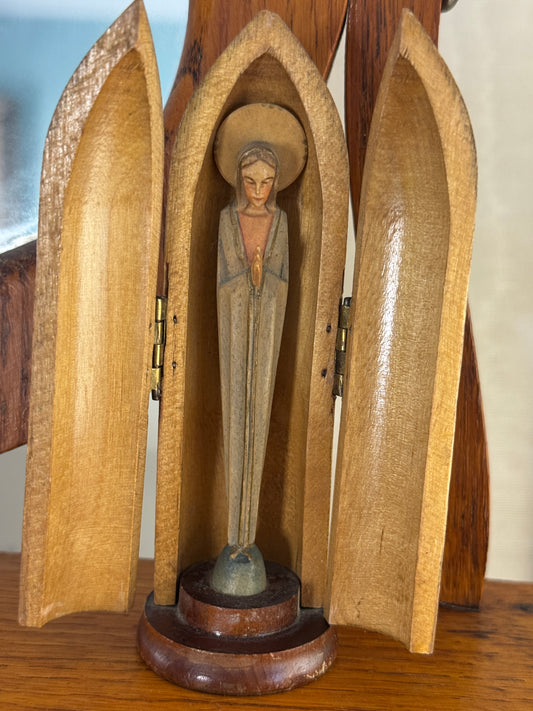 Vintage Miniature Chapel Shrine Mary Travel Altar