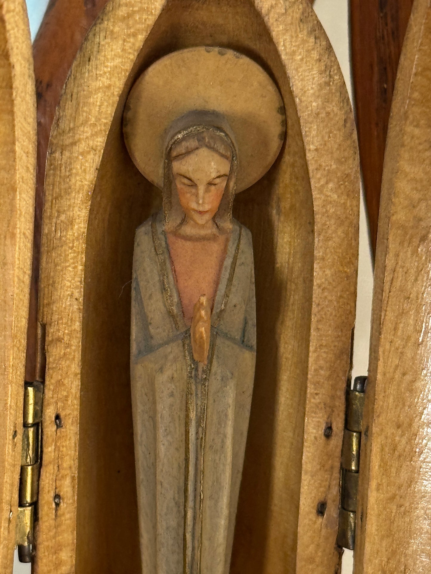 Vintage Miniature Chapel Shrine Mary Travel Altar