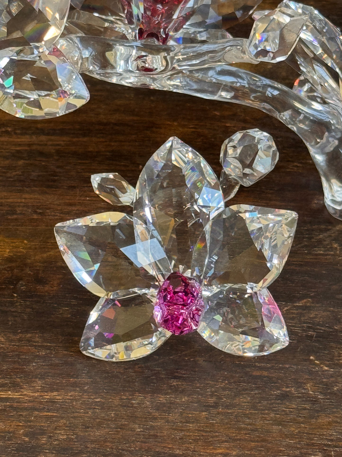 Swarovski "In The Secret Garden" Orchids on a Branch & Orchid Blossom, Retired