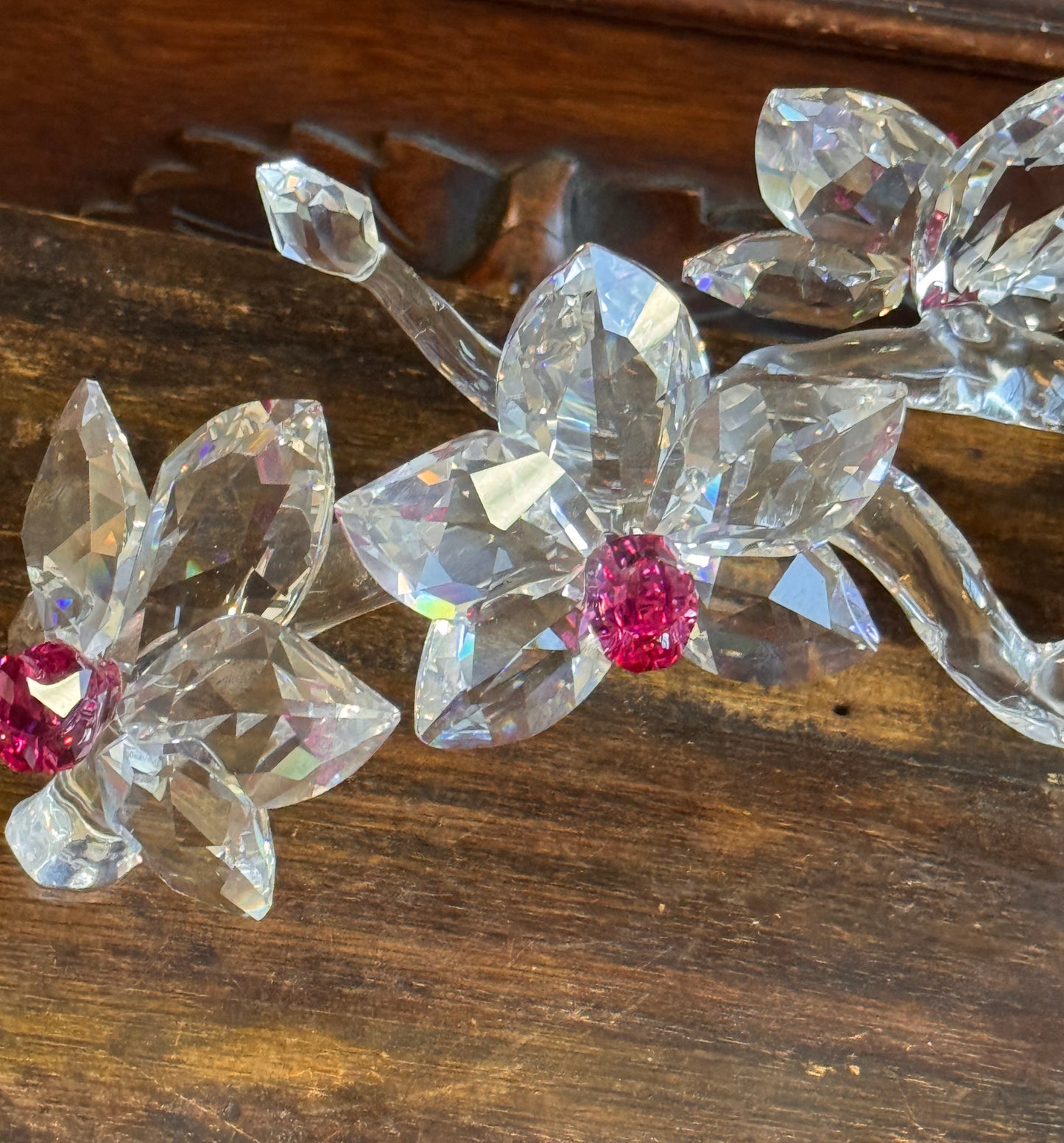 Swarovski "In The Secret Garden" Orchids on a Branch & Orchid Blossom, Retired