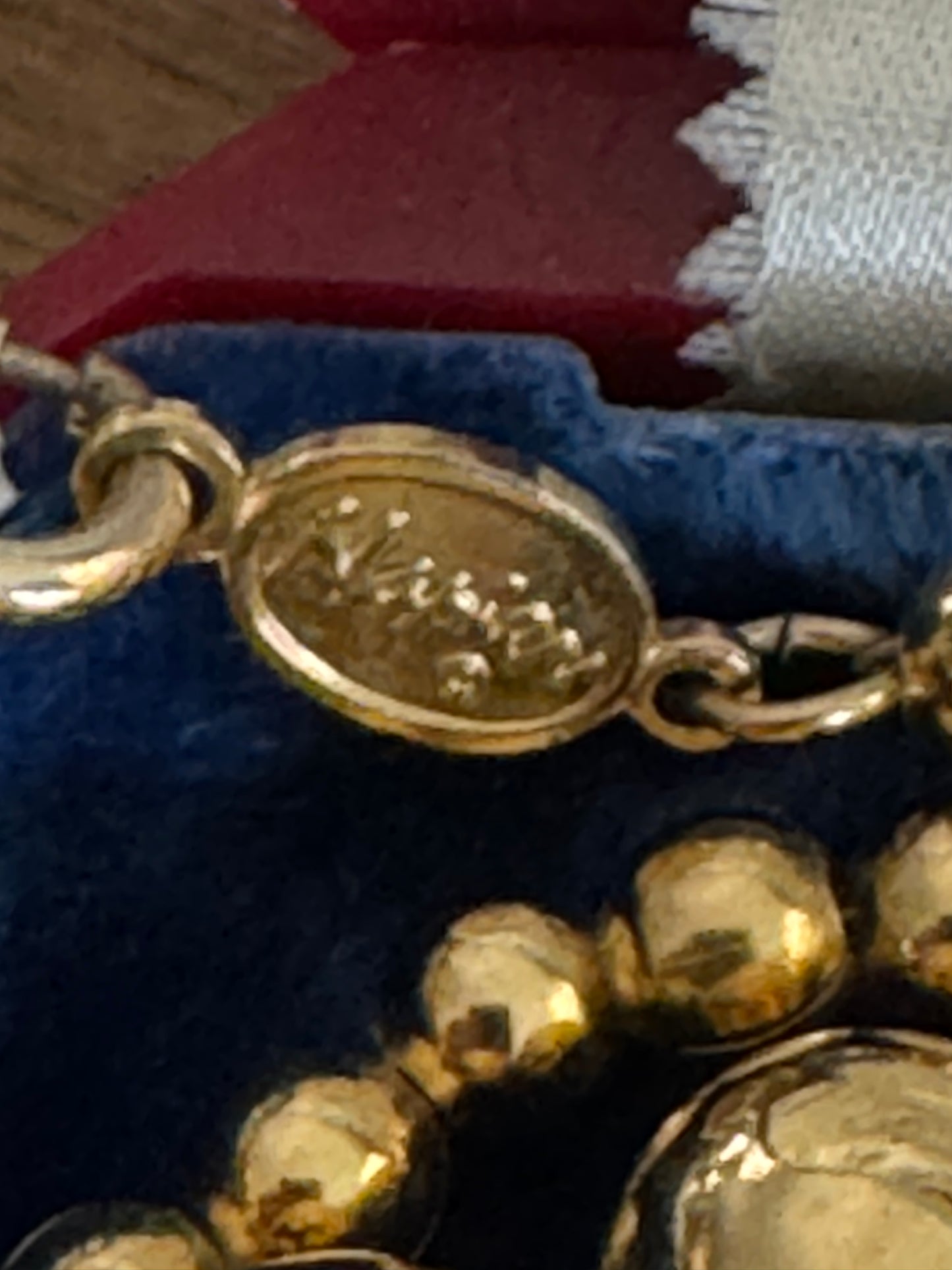 Vintage Napier Graduated Gold Tone Metal Bead Necklace