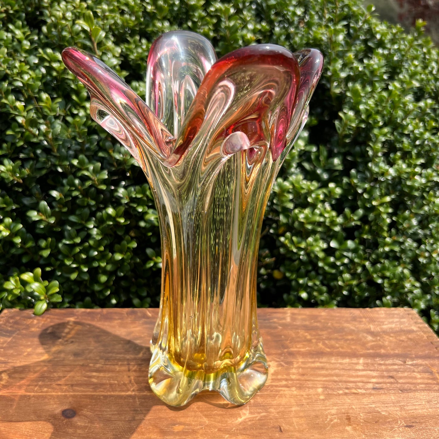 Mid Century Modern Italian Murano Fratelli Toso Glass Vase
