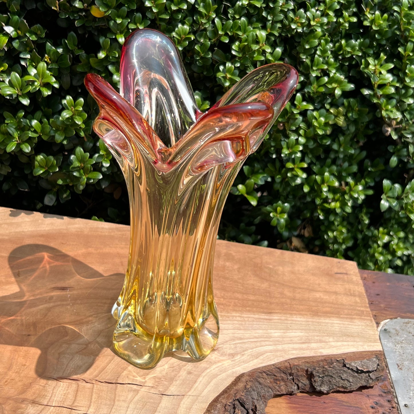 Mid Century Modern Italian Murano Fratelli Toso Glass Vase