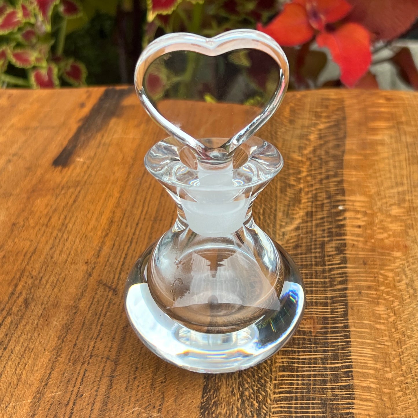 Vintage Orresfors Swedish Handmade Heart Glass Heart Stopper Perfume Bottle