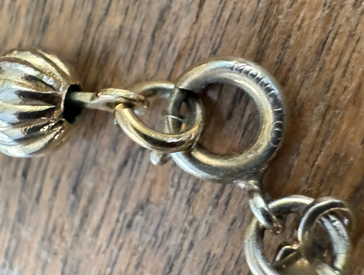 Vintage Monet Gold Tone Metal Bead Long Necklace