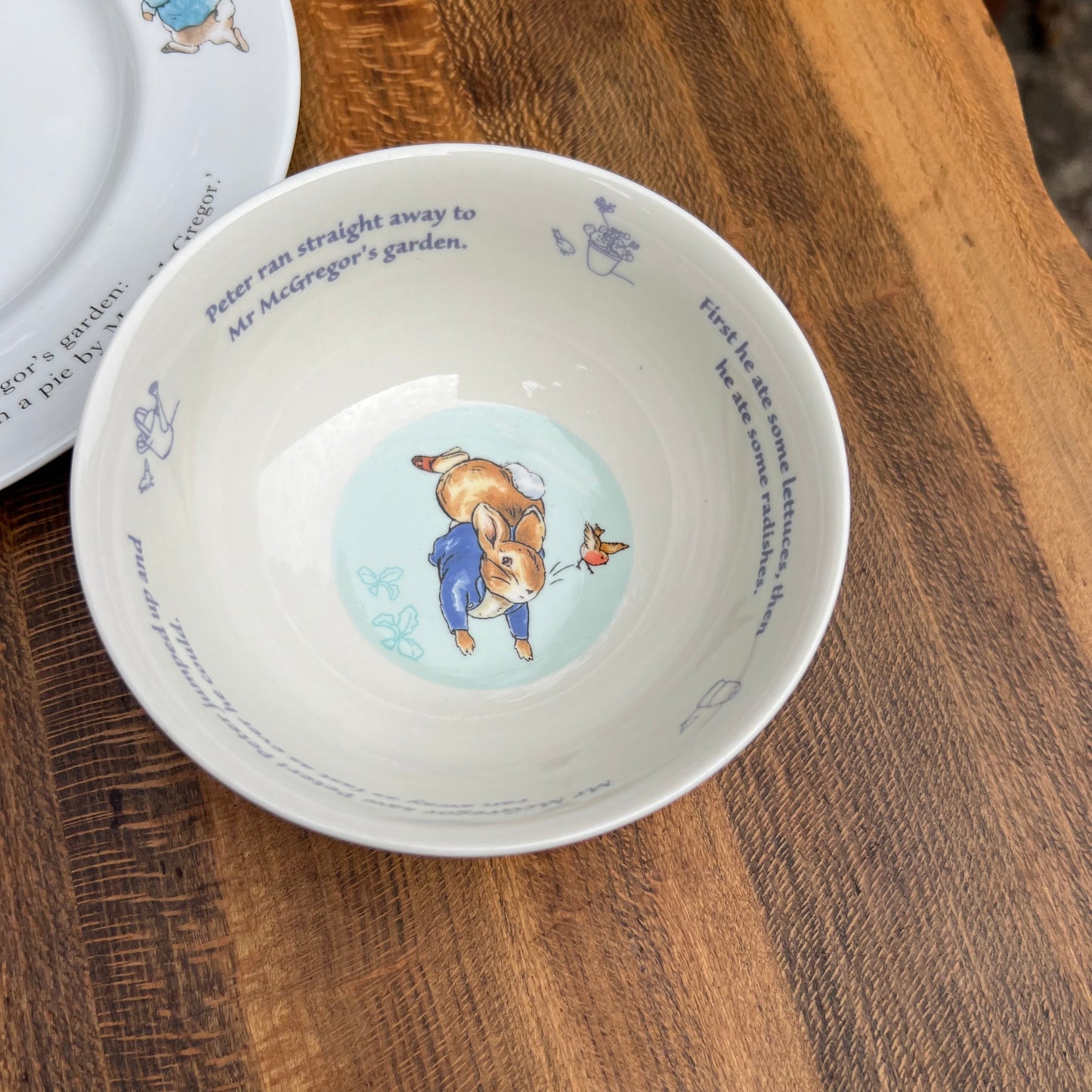 Wedgwood Beatrix Potter Peter Rabbit Bowl & Mrs. Rabbit Plate