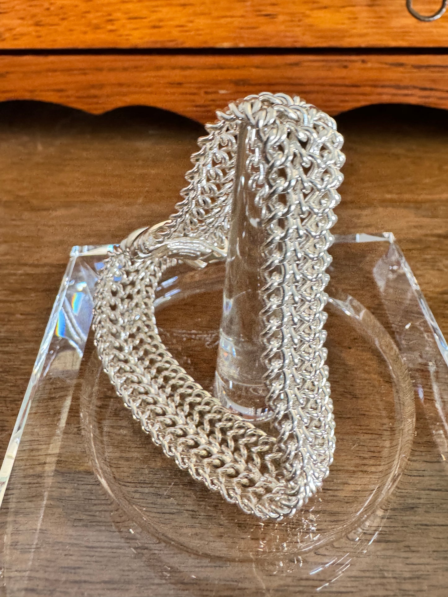 Vintage Italian Sterling Silver Mesh Bracelet