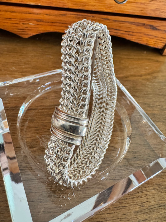 Vintage Italian Sterling Silver Mesh Bracelet