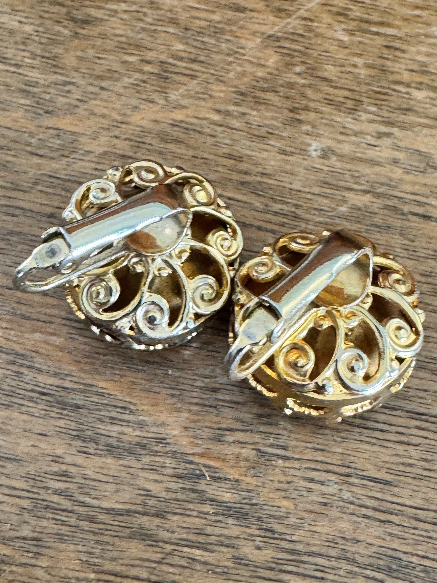 Vintage Red Multi Faceted Rhinestone Earrings