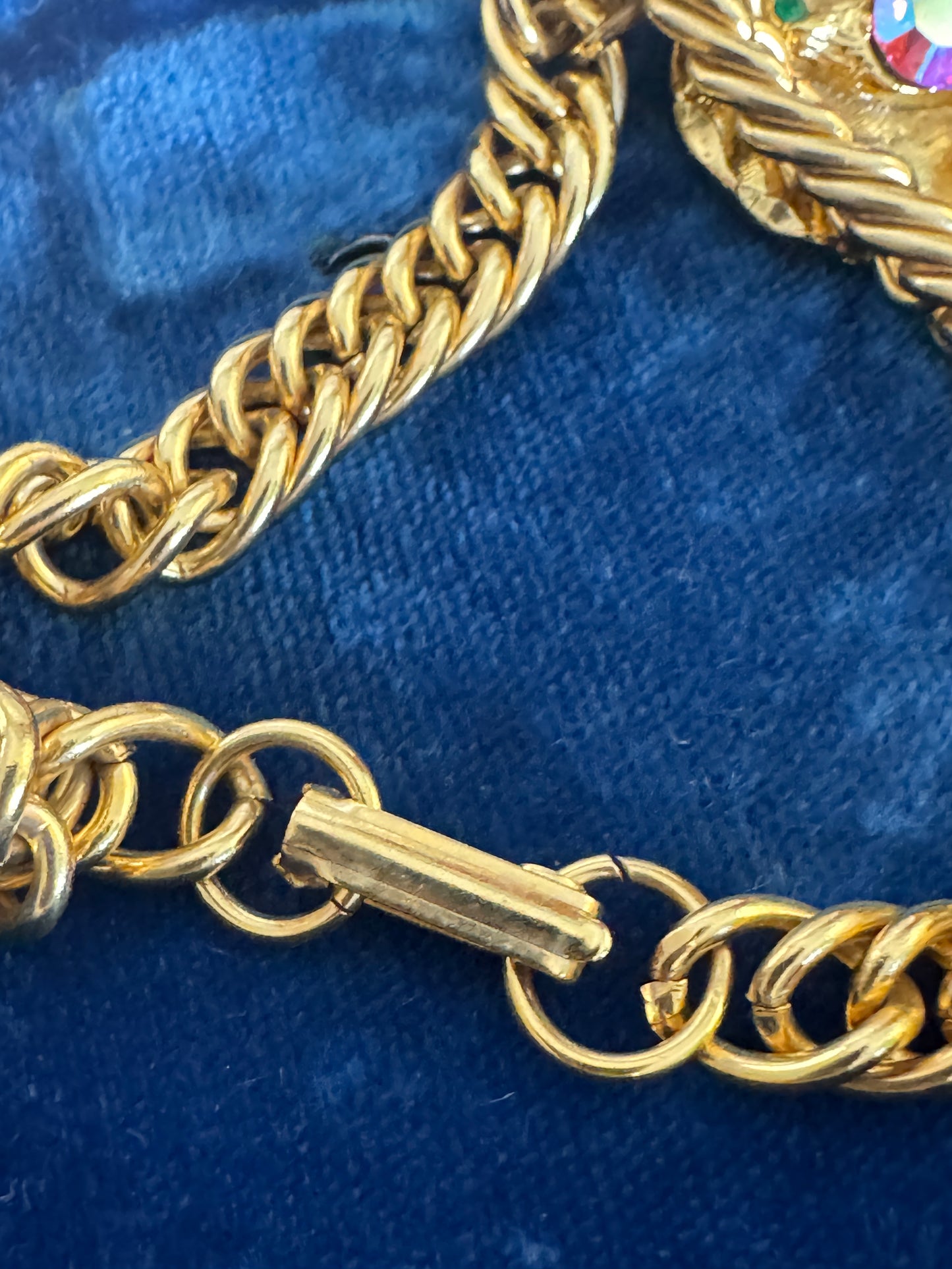 Vintage Love Birds Rhinestone Charm Bracelet