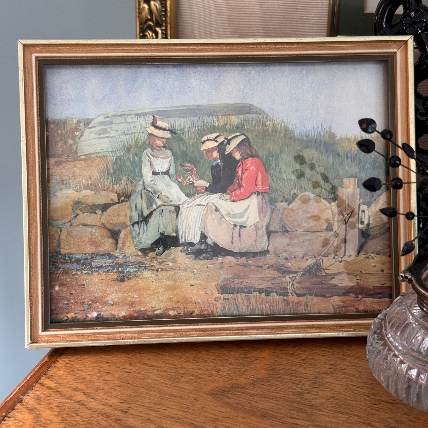 Miniature "A Fisherman's Daughter" Winslow Homer Framed Print