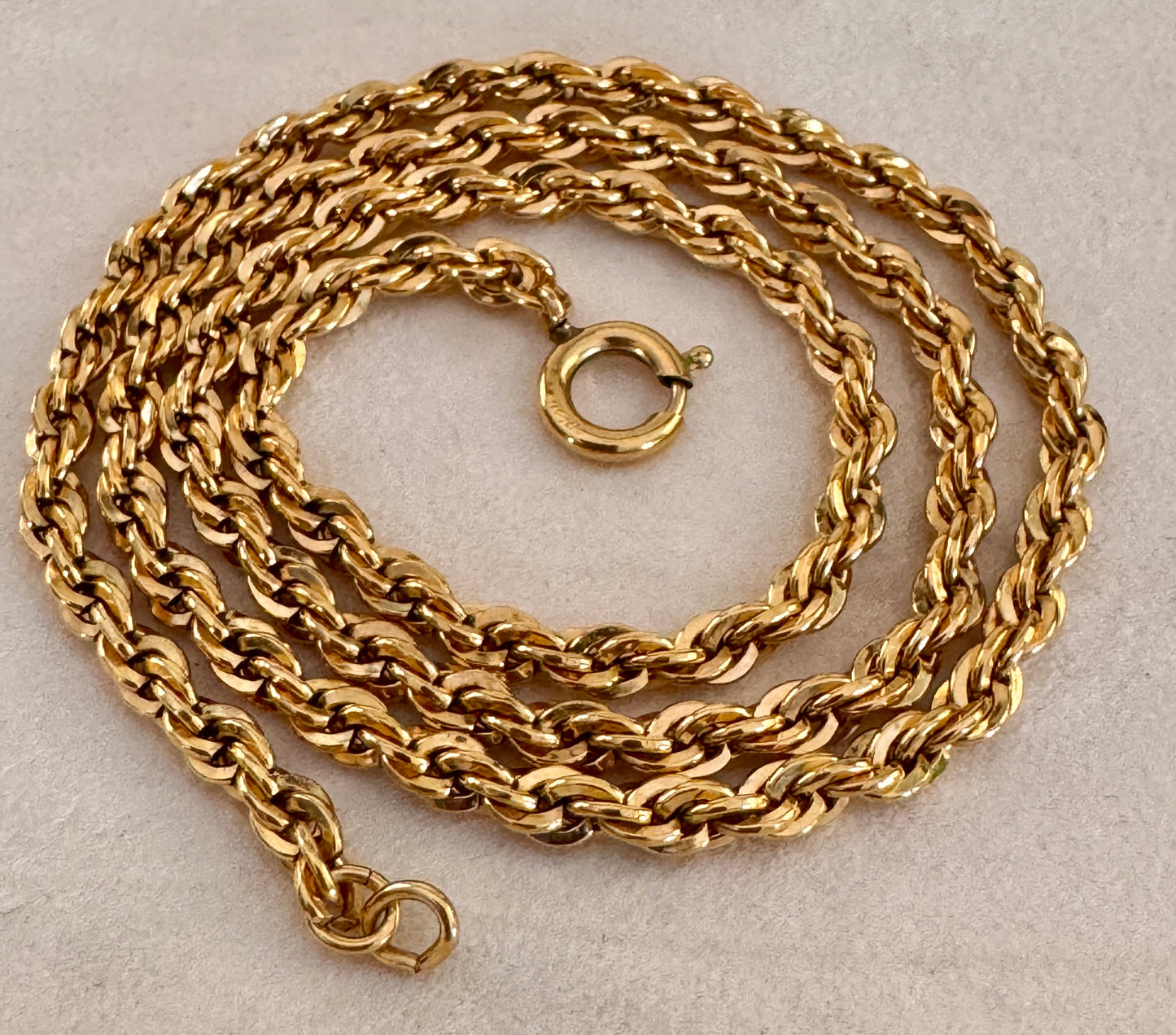 Vintage Gold Filled Rope Chain Necklace