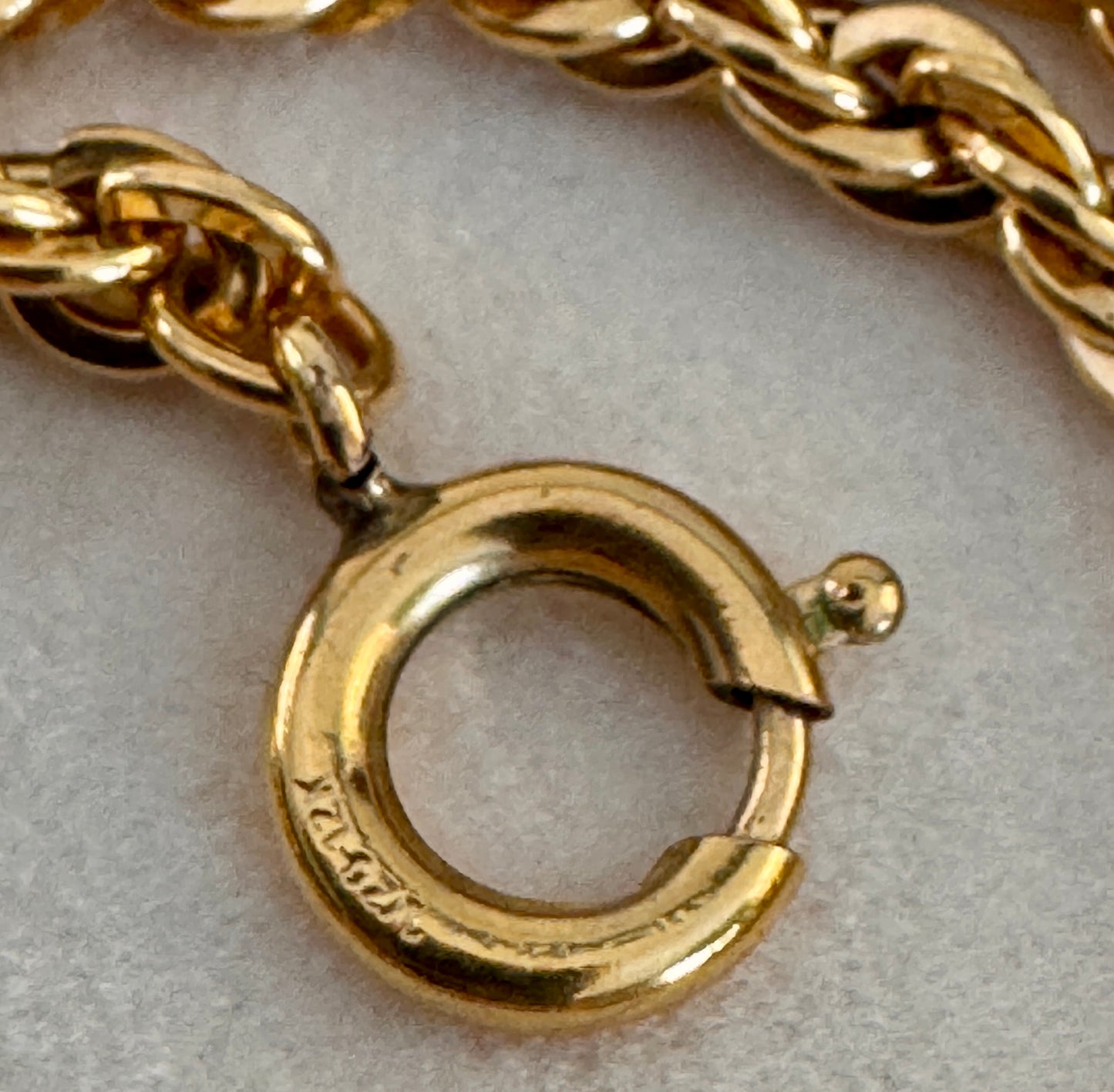 Vintage Gold Filled Rope Chain Necklace