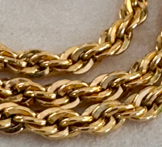Vintage Gold Filled Rope Chain Necklace