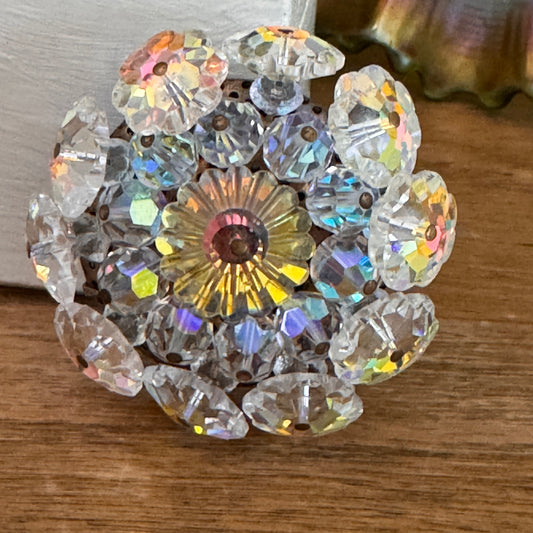 Vintage Margarita and Multi Faceted Beaded Rhinestone Pin