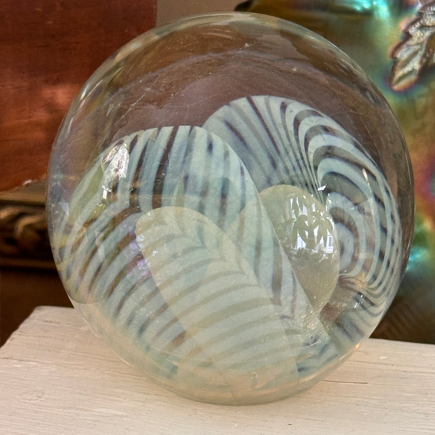 Vintage 1989 Robert Eickholt Dichroic Glass Paperweight