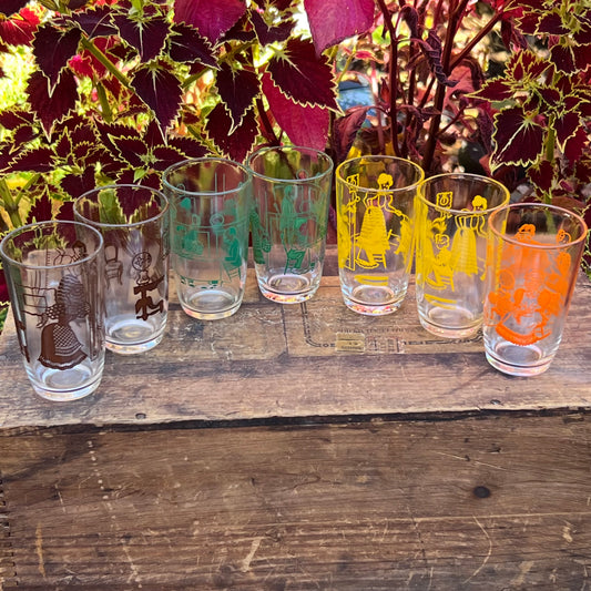 Seven Vintage Swanky Swigs Bustling Betty Beverage Glasses