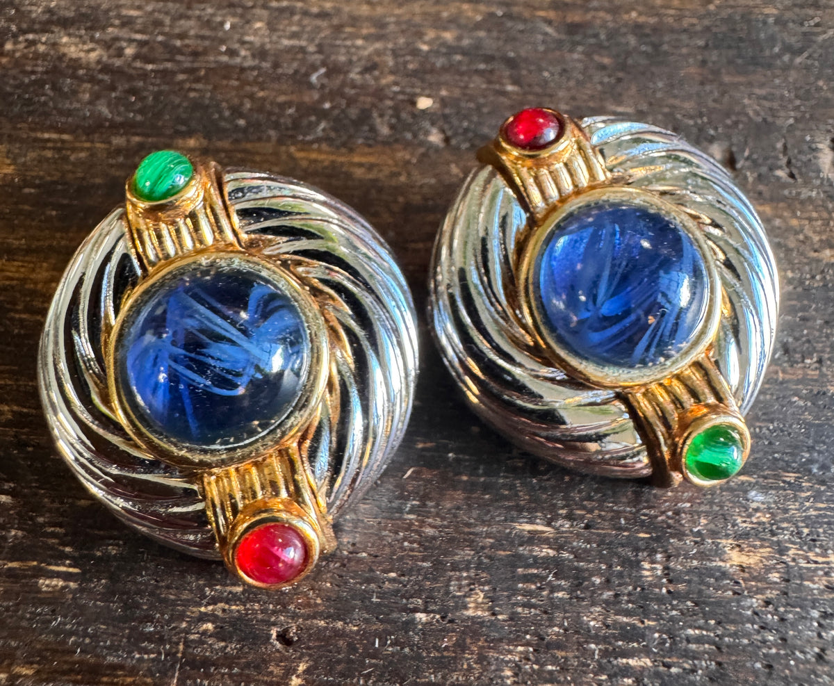 Vintage Ivana Trump Designer Couture Clip Earrings