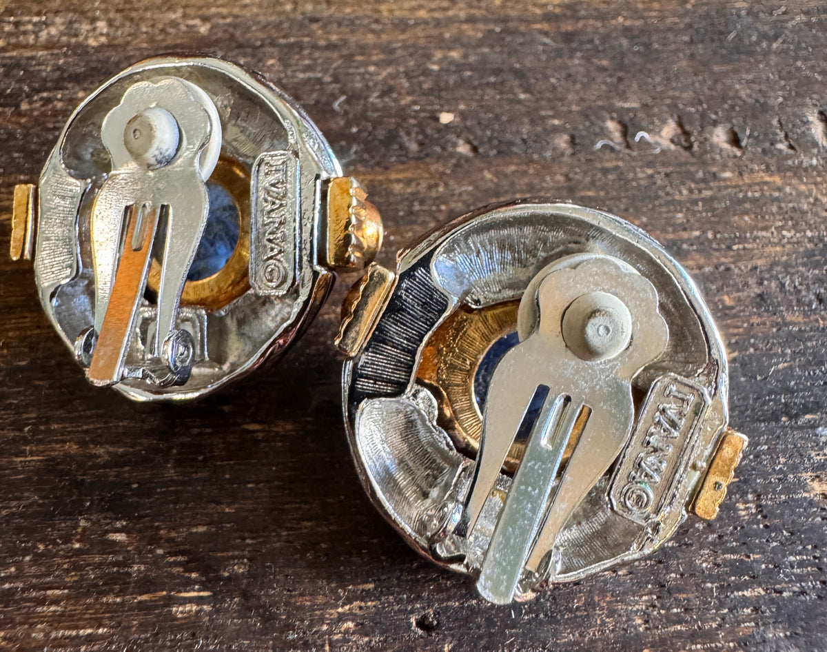 Vintage Ivana Trump Designer Couture Clip Earrings
