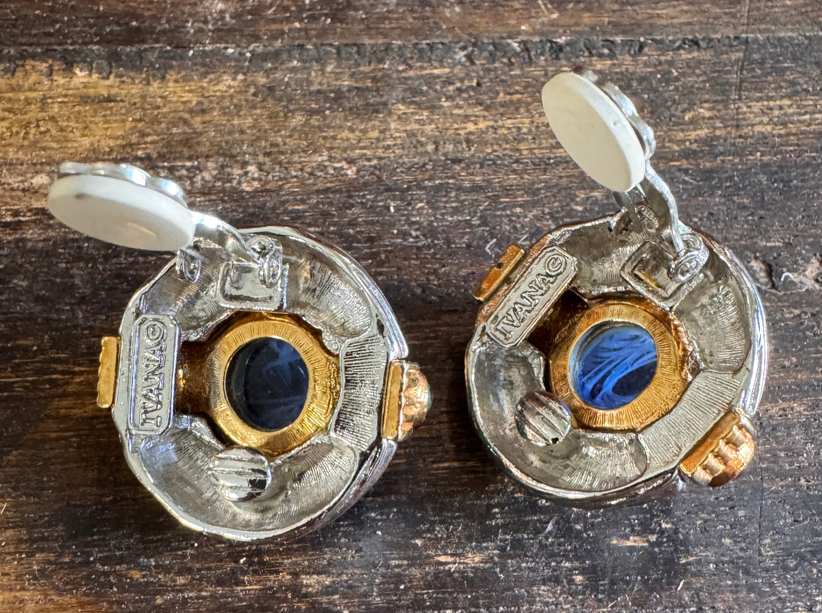 Vintage Ivana Trump Designer Couture Clip Earrings