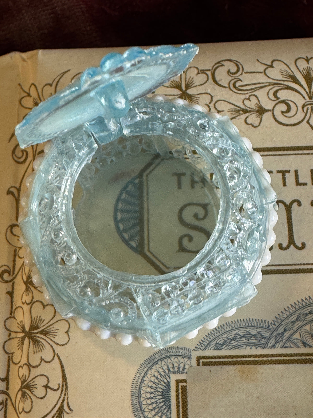 Miniature Mother of Pearl & Aluminum Rosary with Blue and White Case
