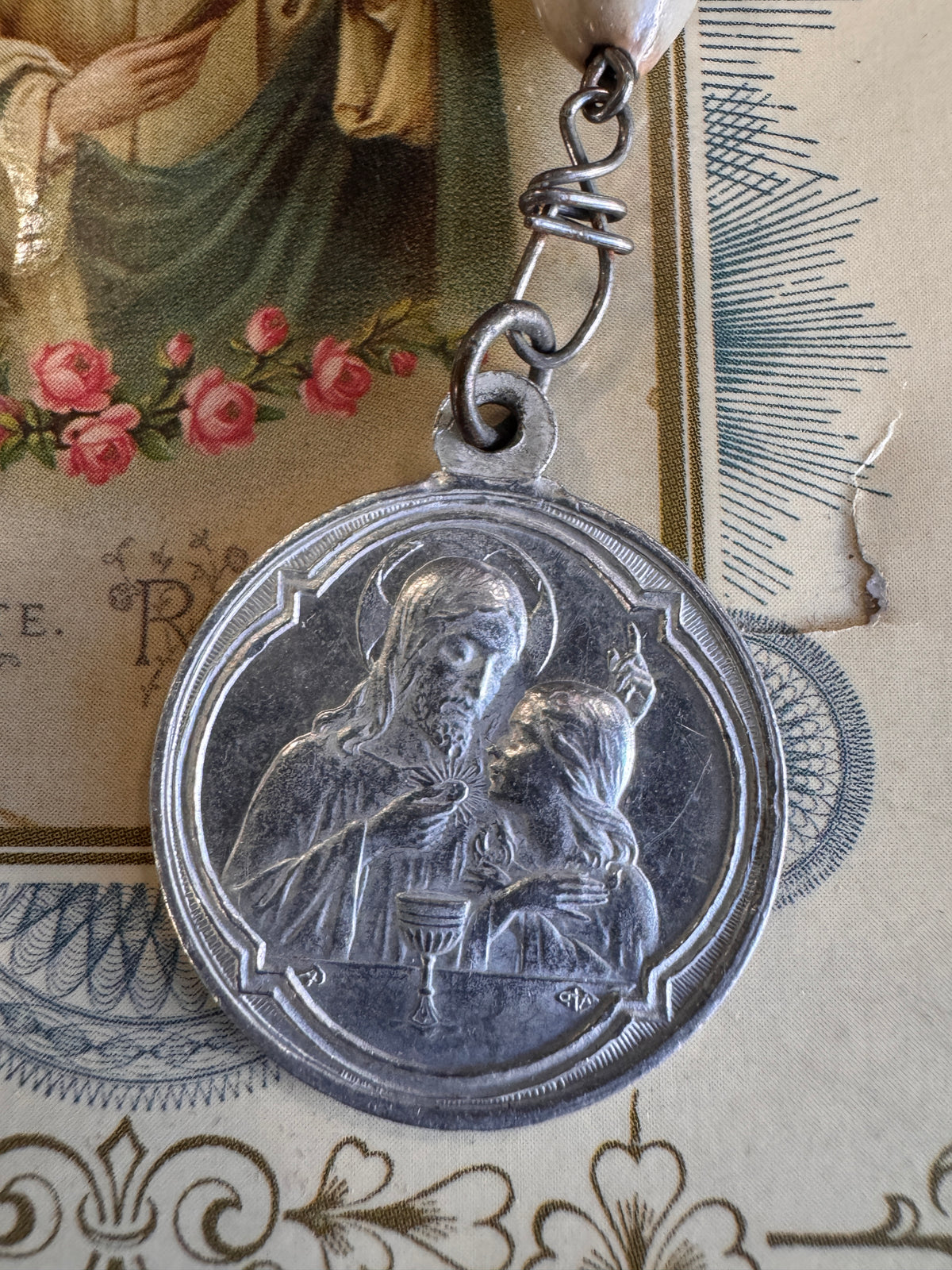 Vintage Blessed Sacrament Chaplet with Job's Tears Beads