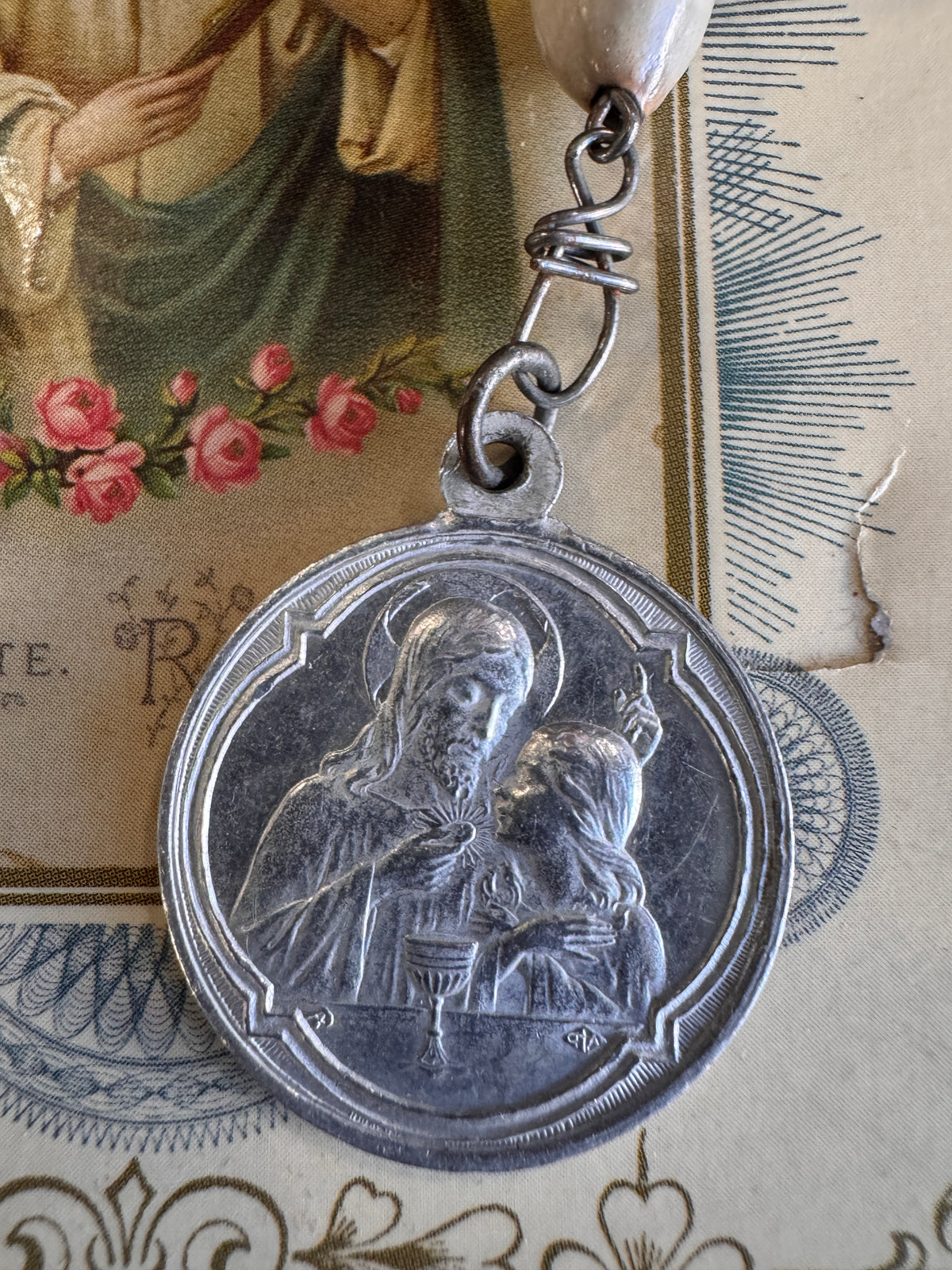 Vintage Blessed Sacrament Chaplet with Job's Tears Beads