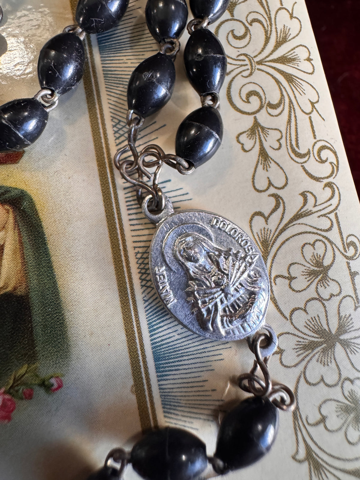 Vintage Seven Sorrows of Mary Servite Rosary, Mater Dolorosa