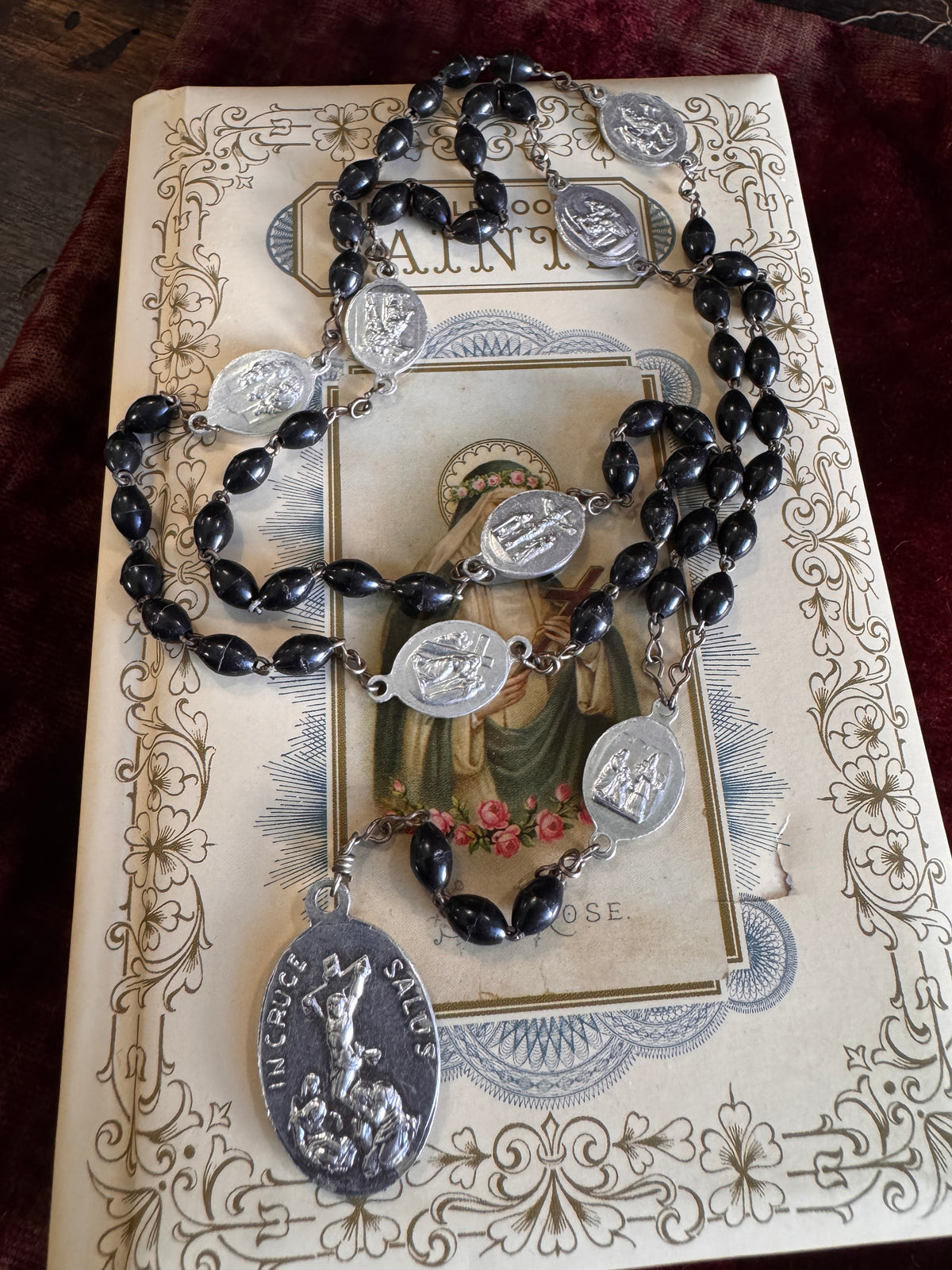 Vintage Seven Sorrows of Mary Servite Rosary, Mater Dolorosa